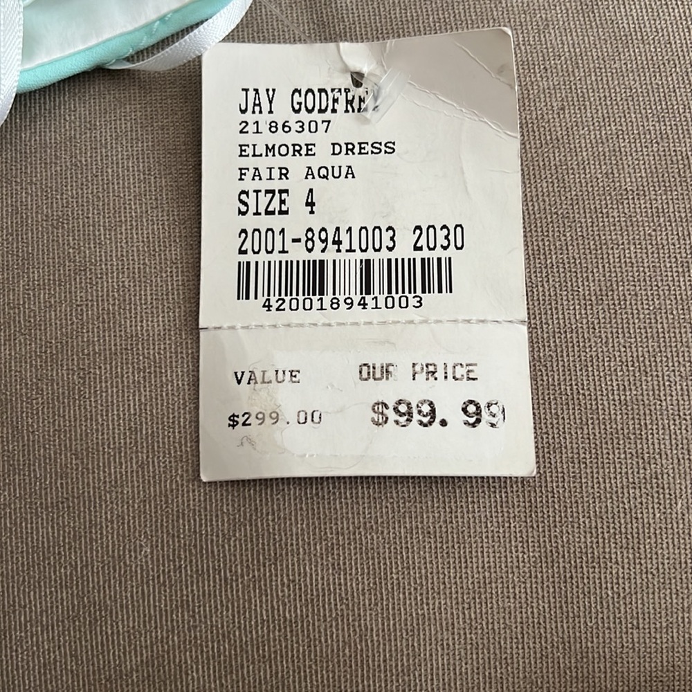 NWT Jay Godfrey Elmore Dress colour Fair Aqua size 4 . - Picture 3 of 3